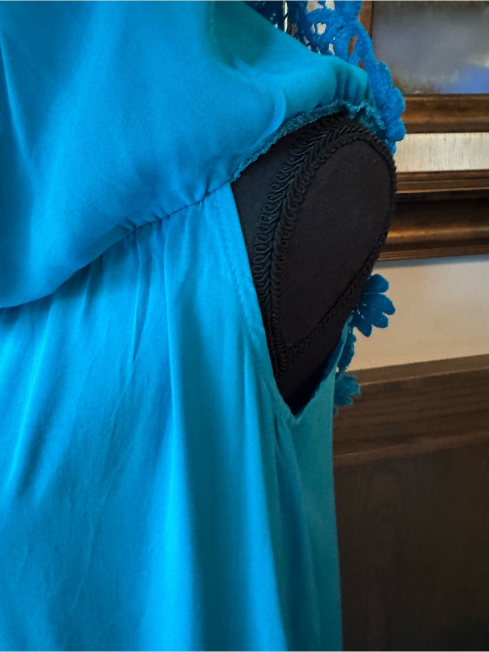 Sisjuly Teal Off-Shoulder Maxi Dress - Picture 6 of 7